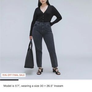 Everlane The Curvy 90s Cheeky Straight Jean black